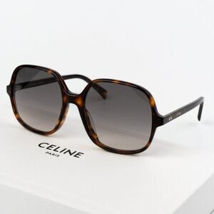 NEW Celine CL40244U 52F CELINE THIN Havana Gradient Women Geometric Sunglasses